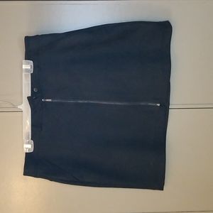 Suede feel, 2-pockets, jean seam, zipper &  snap mini dance club skirt